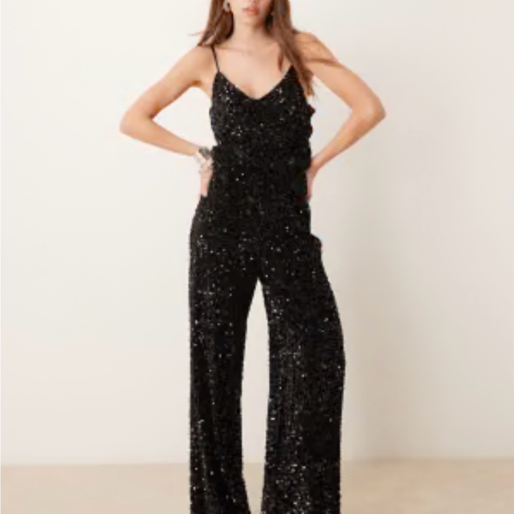 Black Sequin Jumpsuit